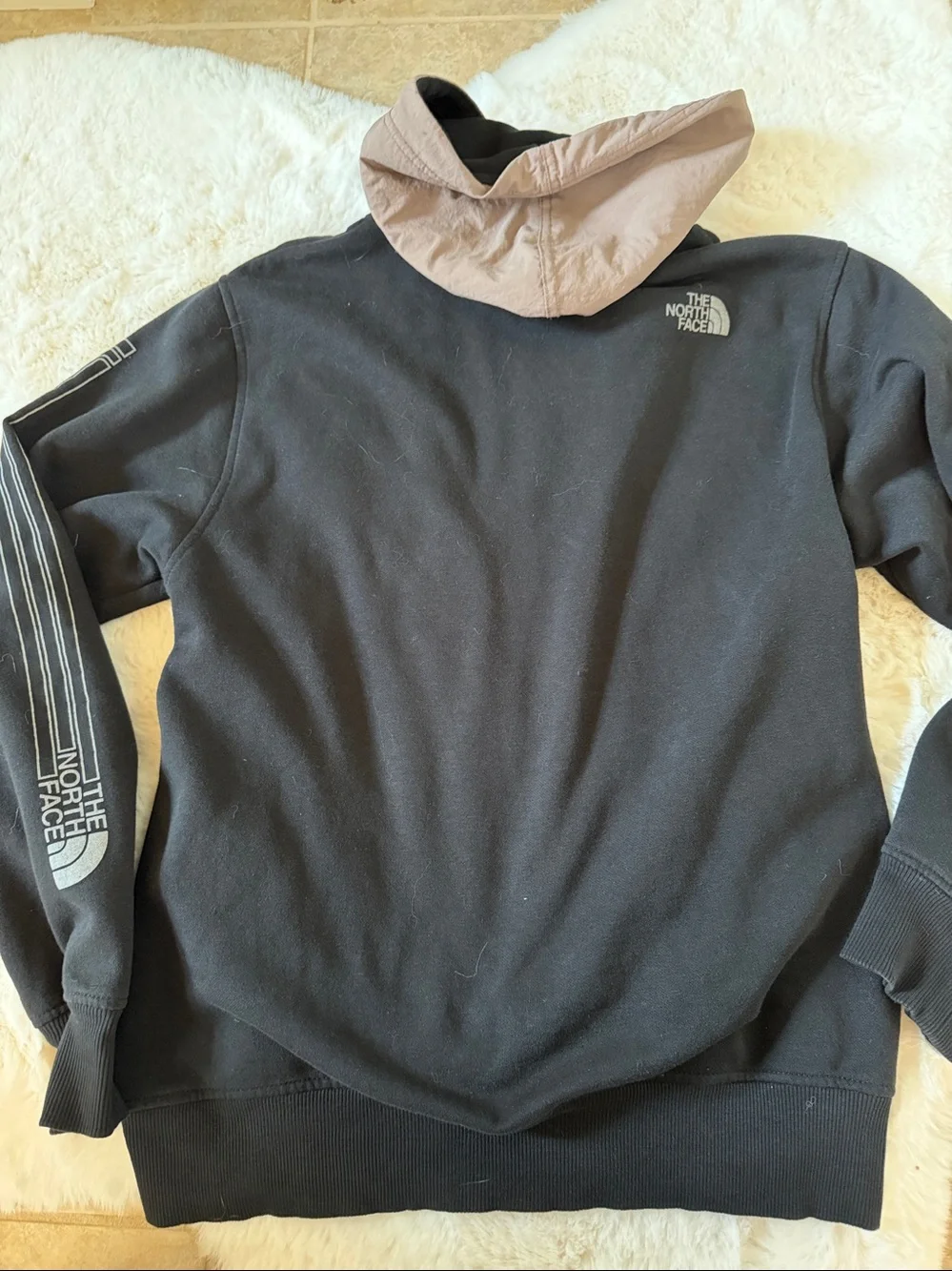 The North Face Hoodie & Jogger Sweatsuit Set Black Taupe Two Piece